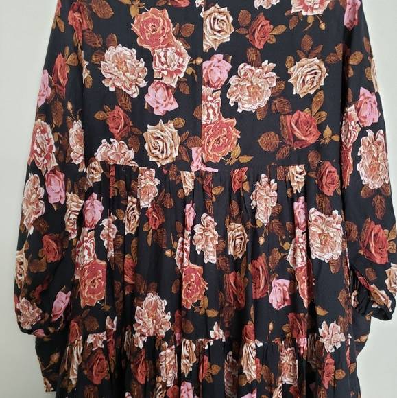 Free people rows of roses maxi dress in black combo size XS - Picture 9 of 16